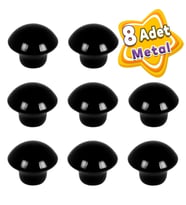 8 Adet Siyah Mantar Düğme Kulp Mobilya Çekmece Dolap Kapak Kulbu Metal Kulp Aksesuarları Vidalı
