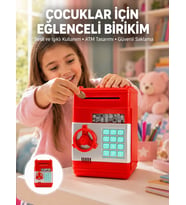 Kırmızı Atm Kasa Tipi Para Biriktirme Kumbarası