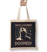 Dads Army We're Doomed Christmas Knit Pattern Bez Çanta Uzun Saplı