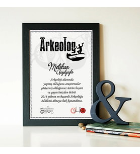 Kişiye Özel Arkeologlara Özel Hediyelik Sertifika