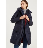 Dewberry Kadın %100 Polyester Kaban Lacivert Z6652 Günlük Dış Giyim, Şehir ve Ofis Stili, Hafta Sonu Kombini