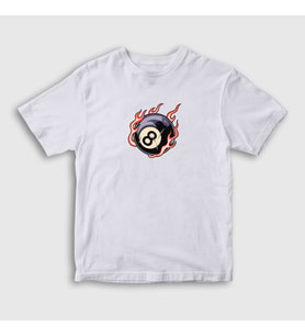Presmono Unisex Çocuk Beyaz 8 Ball Billiards Bilardo T-Shirt 426599tt (Beyaz)