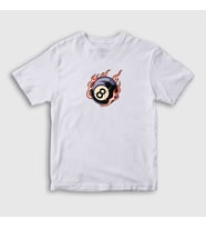 Presmono Unisex Çocuk Beyaz 8 Ball Billiards Bilardo T-Shirt 426599tt (Beyaz)