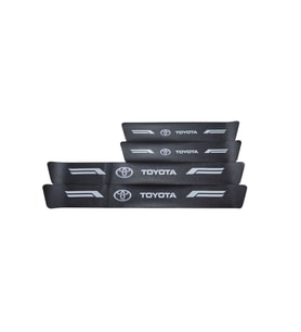 Toyota Logolu Karbon Kapı Eşiği Koruyucu Bant Folyo 4'lü Set