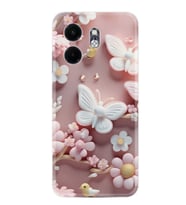 Infinix Hot 50i Kılıf Boutique Baskılı Resimli Pembe Kelebekler Pcode -088