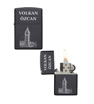 Kişiye Özel Saat Kulesi Baskılı Metal Çakmak (Standart)