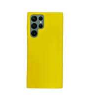 Samsung Galaxy S22 Ultra İnce Mat Silikon Kılıf Sarı