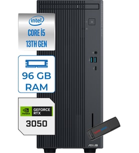 Asus Expertcenter P500MV Intel Core I5-13420H 96GB Ddr5 512GB SSD WIN11PRO 6GB/RTX3050 Minitower Masaüstü Bilgisayar WG7136216512B0DW32+Zettausbbellek