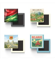 Buzdolap Magnetleri - Belarus Minsk - 4'lü Set Magneti
