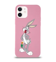 Apple iPhone 12 Uyumlu Lansman Kılıf Bugs Bunny Tasarımlı Altı Kapalı İçi Kadife Kaplı  Kapak (Şeffaf)