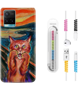 Vivo Y11S Y21S Y20 Y20S Y70 Kılıf Kablo Koruma Spiral Silikon Tablo Cat 1788