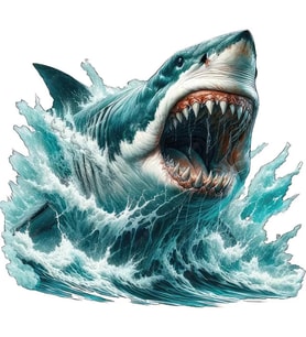 Dev Köpek Balığı Megaladon Resmi Araba Sticker Yapıştırması 19 Cm MDX1