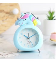 Sevimli Karikatür Unicorn Çalar Saat Ve Gece Lambası (Mavi)