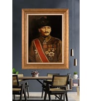 Altın Varaklı Çerçeveli Paspartulu Atatürk Tablo DC1262 (Gold)