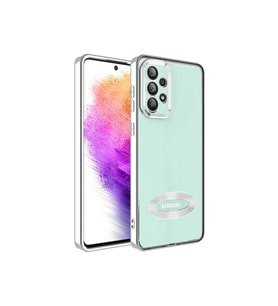 Samsung Galaxy A73 Uyumlu Kılıf Kamera Korumalı Logo Gösteren Zore Omega Kapak (Gümüş)