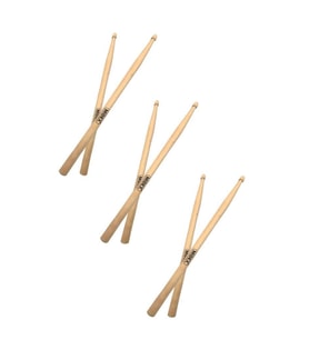 Midex Maple-100-7A-3X Ahşap Akça Ağaç Bateri Baget Davul Bageti 7A Drumsticks (3 Çift)