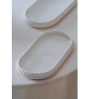 Acar Linea Oval Tabak 23x10X2cm (Beyaz)