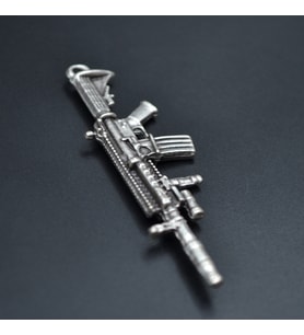 M4 Silah - Pubg Kolye Ucu - Antik Gümüş Kaplama - Kod:162
