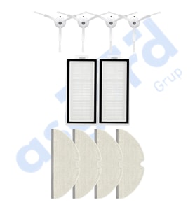 ROBOROCK Q5, Q5+, Q5 PRO,Q5 PRO+ UYUMLU 4 Yan Fırça 2 Filtre 4 Mop PKT-iasgf0000468