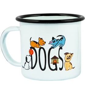 BGGDSGN Dogs Köpekler Tekli Çelik Üzeri Emaye Kaplama Kupa