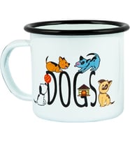 BGGDSGN Dogs Köpekler Tekli Çelik Üzeri Emaye Kaplama Kupa