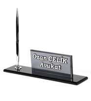 Modern Şık Tasarım Masa İsimlik Ofis Masa Dekoru (KIRMIZI-LACIVERT-KIRMIZI)