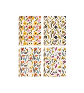 Kc La Plume Flowers Spiralli Plastik Kapak Defter 16,5x22,5 cm 80 Yaprak Çizgili (1 Adet)