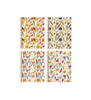 Kc La Plume Flowers Spiralli Plastik Kapak Defter 16,5x22,5 cm 80 Yaprak Çizgili (1 Adet)
