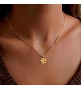 Kişiye Özel Minimalist Yonca Kolye 925K Gümüş (Gold)