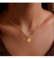 Kişiye Özel Minimalist Yonca Kolye 925K Gümüş (Gold)