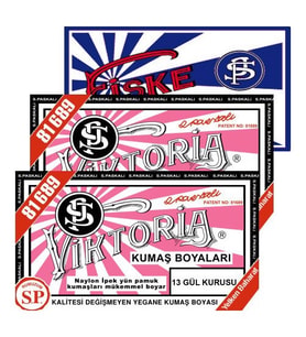 Viktoria Kumaş Boyası Gül Kurusu 2Pk+Fiske Sabitleme 1Pk