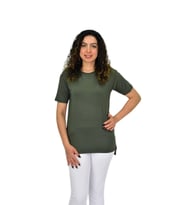 Kadın Yarım Kol Sıfıryaka Likralı Tişöt  BGL-ST04652 (Haki)