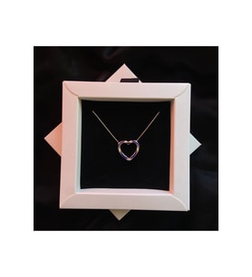 925 Gümüş  14k Gold Kaplamalı Lacivert Mineli Kalp Kolye