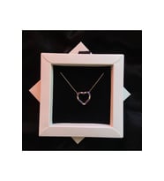 925 Gümüş  14k Gold Kaplamalı Lacivert Mineli Kalp Kolye