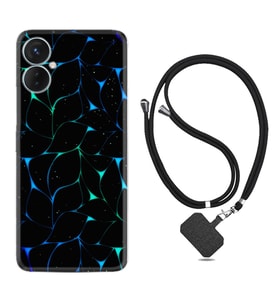Tecno Spark 9T Kılıf Silikon Boyun Askılı İpli Desenli Silikon Naif Çizgiler 1680