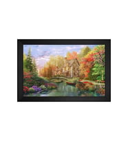 Manzara Temalı Kanvas Tablo 80 x 110 cm Siyah Çerçeve