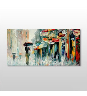 Yağmur Yağlı Tablo Kanvas Tablo 220x110cm (Karışık)