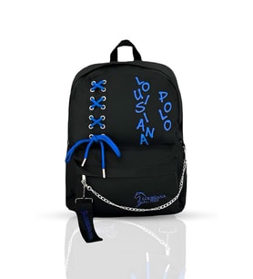 Laptop Bölmeli Okul Çantası Siyah Mavi 1141 (STD)