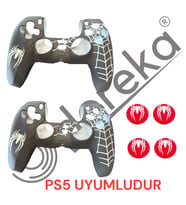 PS 5 Dualsense 2 Adet Silikon Kılıf + 4'lü Analog Koruyucu Set