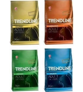 Trendline Gurme + Kuzu Etli + Tavuklu + Somonlu Yetişkin Kedi Maması 4 x 1 KG