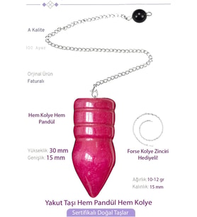 Sertifikalı Yakut Taşı Pandül Sarkaç Hem Pandül - Hem Kolye (Çok Renkli)