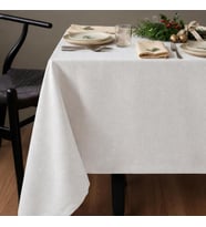 Fabric Design Capri Keten Dokulu Dertsiz Ütü İstemeyen Yüksek Kaliteli Beyaz Masa Örtüsü