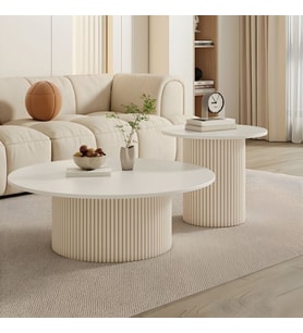 Most Bohem Orta Sehpa 2'li Set %100 Ahşap 85 Cm. Çap (EVİNİZE TESLİM)