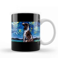 English Springer Spaniel Starry Night Kupa Bardak Porselen