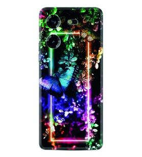 Tecno Pova 5 Kılıf Silikon Desen Özel Seri Butterfly Neon 1684