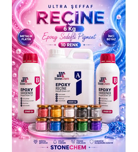 Ultra Şeffaf Epoksi Reçine 6 Kg Pigment Seti 10x15 Ml Hobi Sanat Ahşap Magnet Yapımı Için