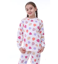 Çilek Baskılı %100 Pamuk Uzun Kollu Kız Çocuk Pijama Takımı (3,4,5,6,7,8 Yaş)