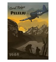 Peleliu 1944 - Coral Ridges Seyahat Posteri Tablo Ahşap Poster Dekoratif