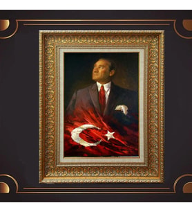 ÖZEL SERİ ALTIN VARAKLI ATATÜRK TABLO S1012