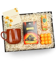 Kahverengi Kupa & Beta Tea Portakal Çiçeği Bitki Çayı & Bubble Mum & 16ml Eyüp Sabri Tuncer Mini Kolonya Hediye Seti